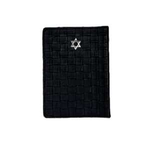 סידור תפילה קטן - עור שחור קלוע עם מגן דוד