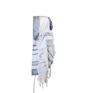 טלית צמר מהודרת דגם לביא - תכלת