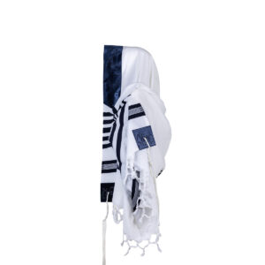 טלית צמר מהודרת דגם ירושלים פרימיום - כחול