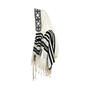 טלית מהודרת מרקש  - שחור ולבן